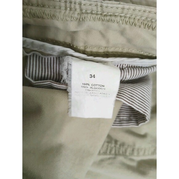 Perry Ellis Men's 34 Cargo Shorts Long Khaki Utility Trail Canvas Tan Beige - Picture 4 of 9